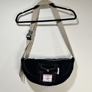 True Religion Black Corduroy Sling Bag Retail $120‎